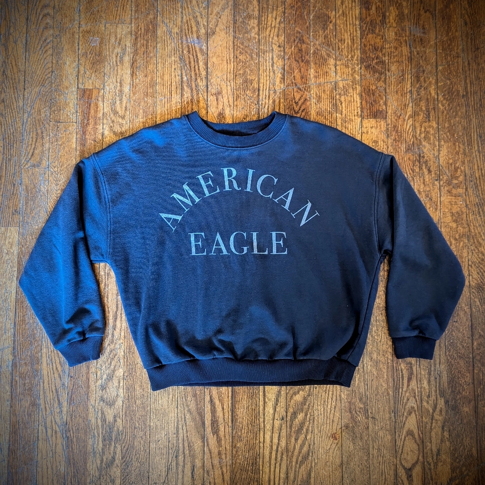 AE Black Chunky Crewneck Sweatshirt